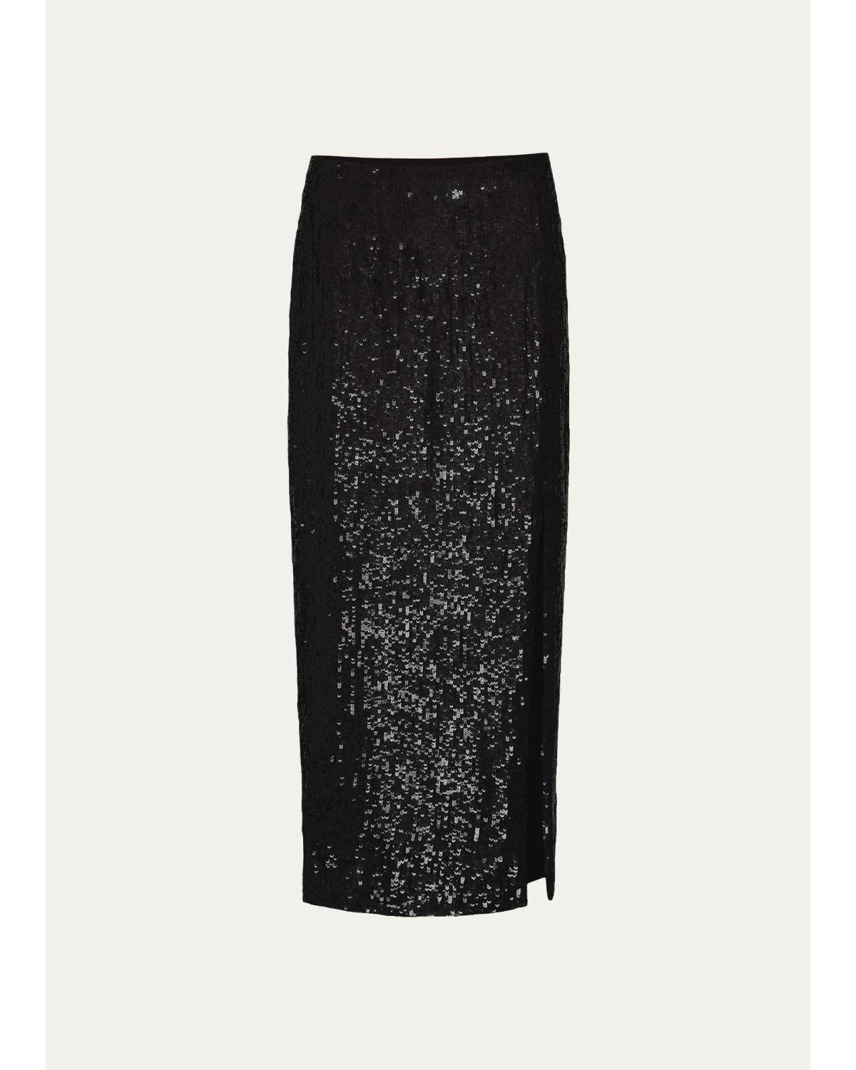 Ladylike Sequined Slit Midi