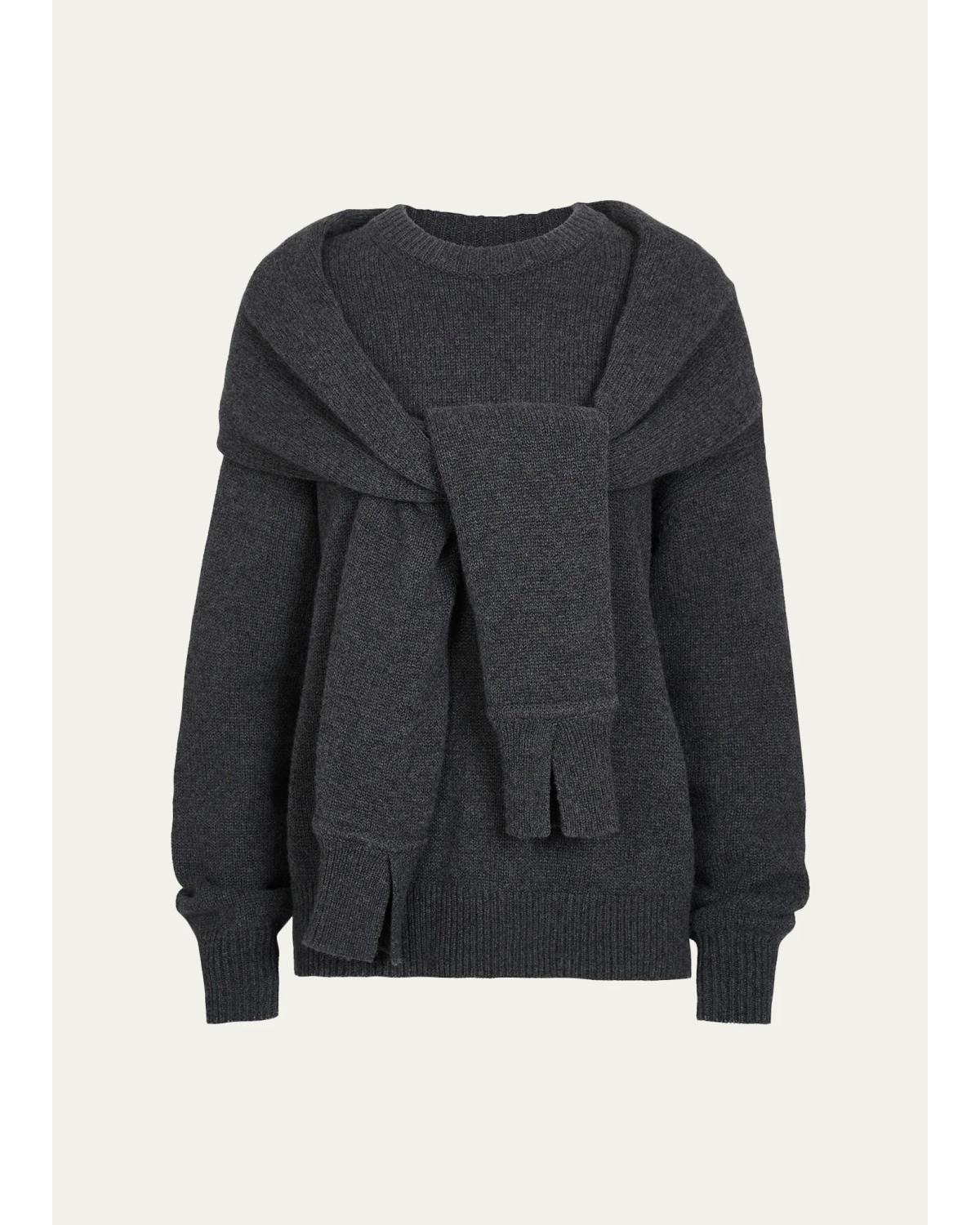 Shrug Cashmere Crewneck Sweater