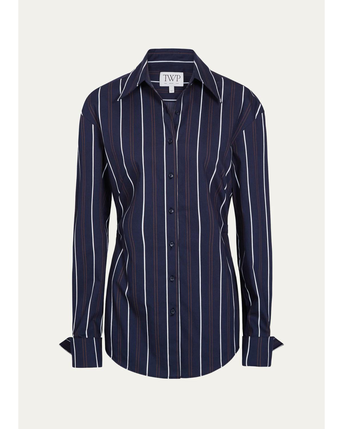 The Night We Met Striped Cotton-Blend Shirt