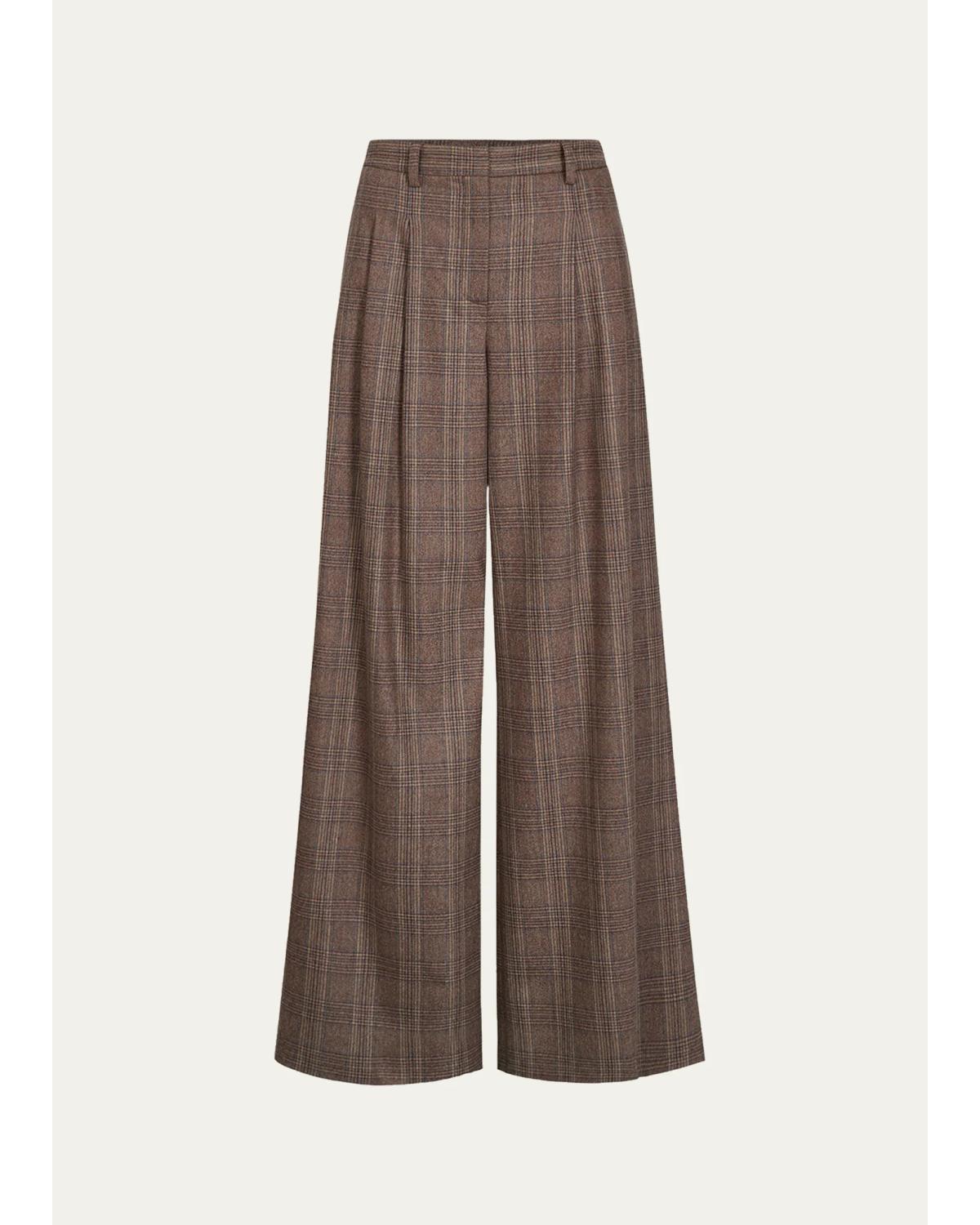TWP Avery Plaid Wool-Blend Pants | Image 1