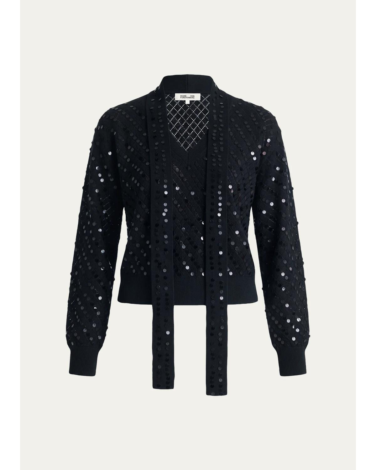 Tristan Sequin Pointelle Sweater