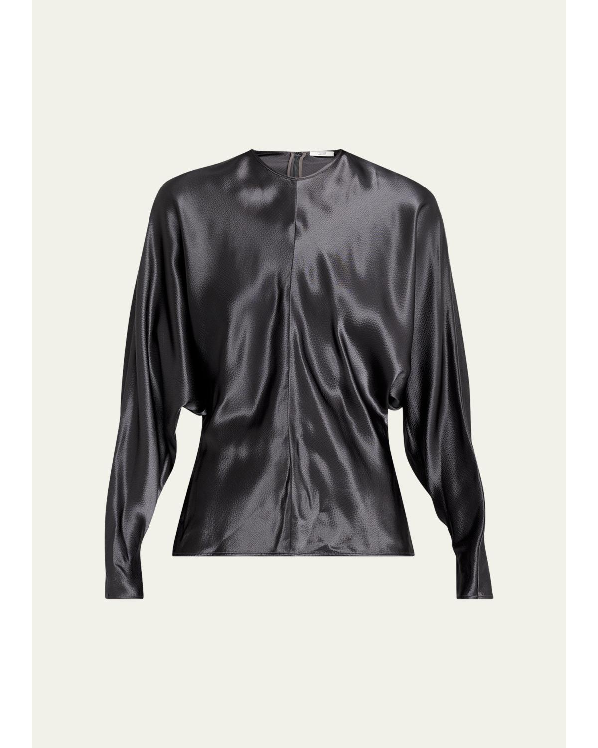 Sylvie Satin Dolman-Sleeve Top