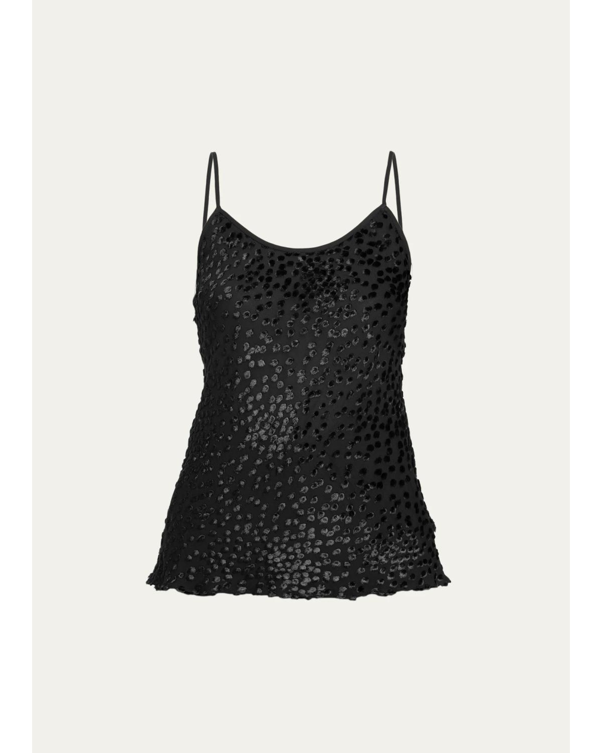 Drew Flocked Leopard-Print Tank Top