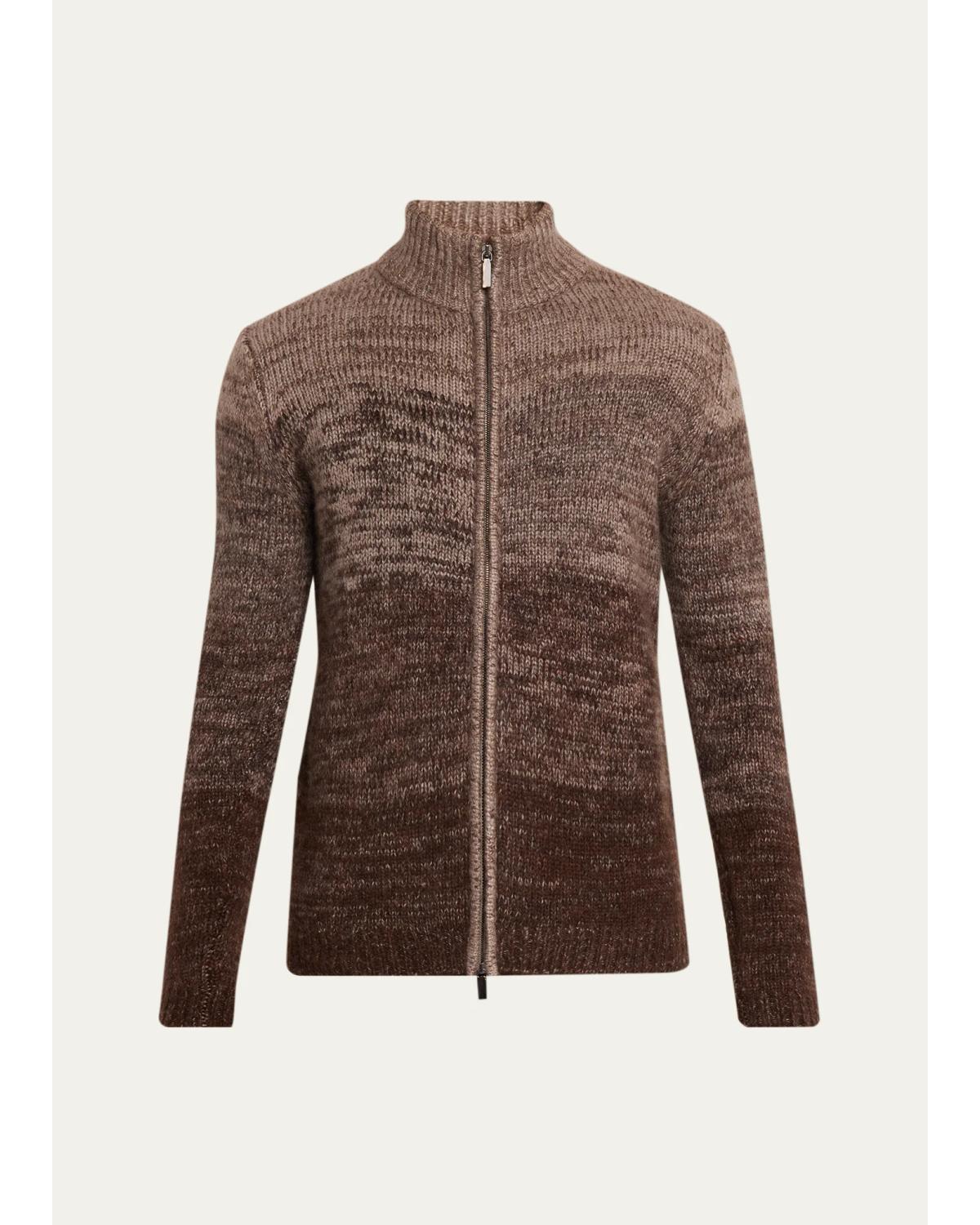 Men'S Tonal Ombré Cashmere-Silk Cardigan