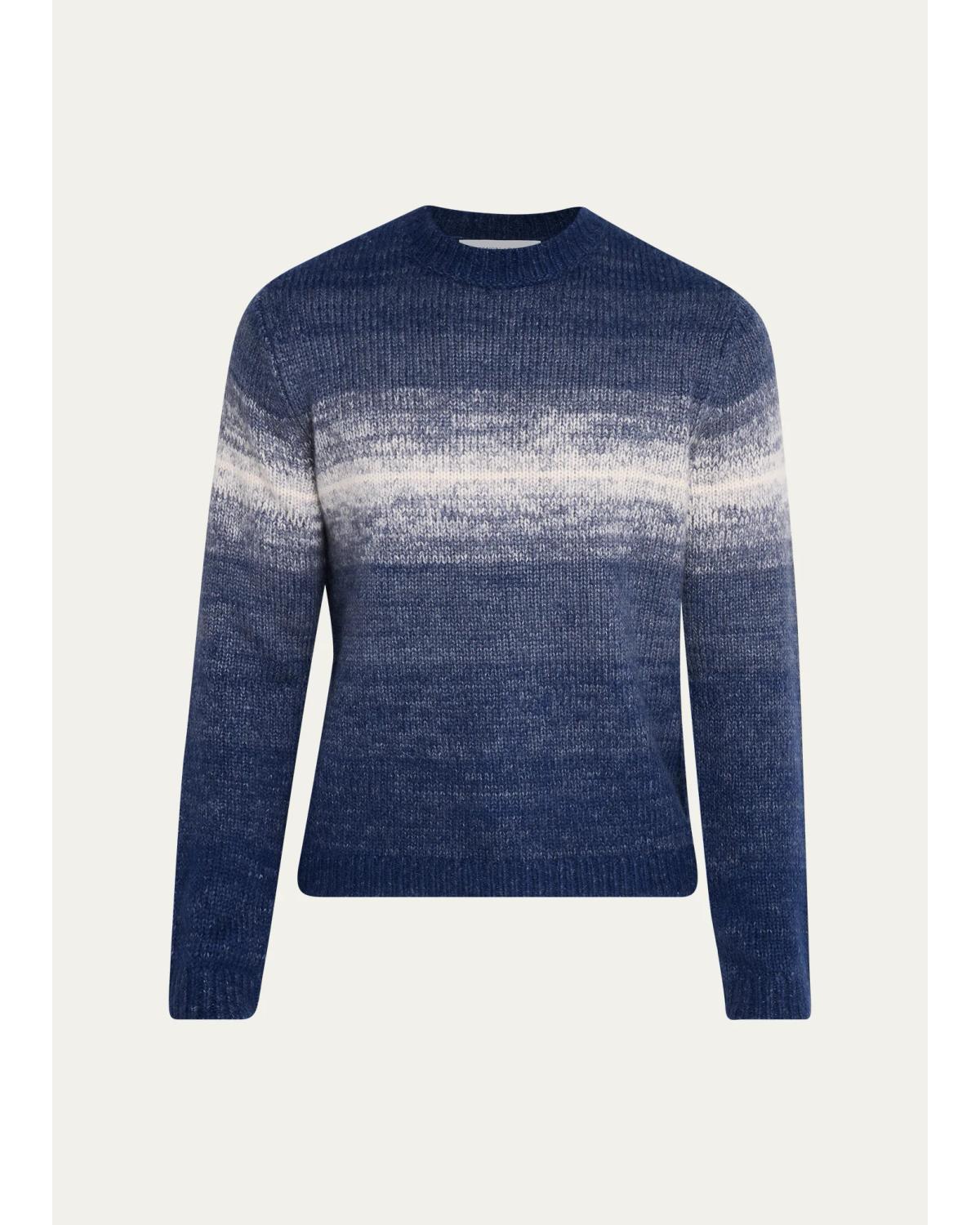 Men'S Cashmere & Silk Crewneck Degrade Sweater