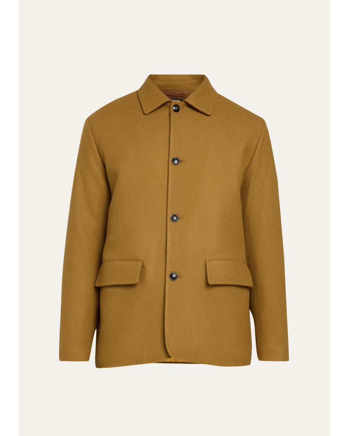 Men'S Cashmere Twill Car Coat