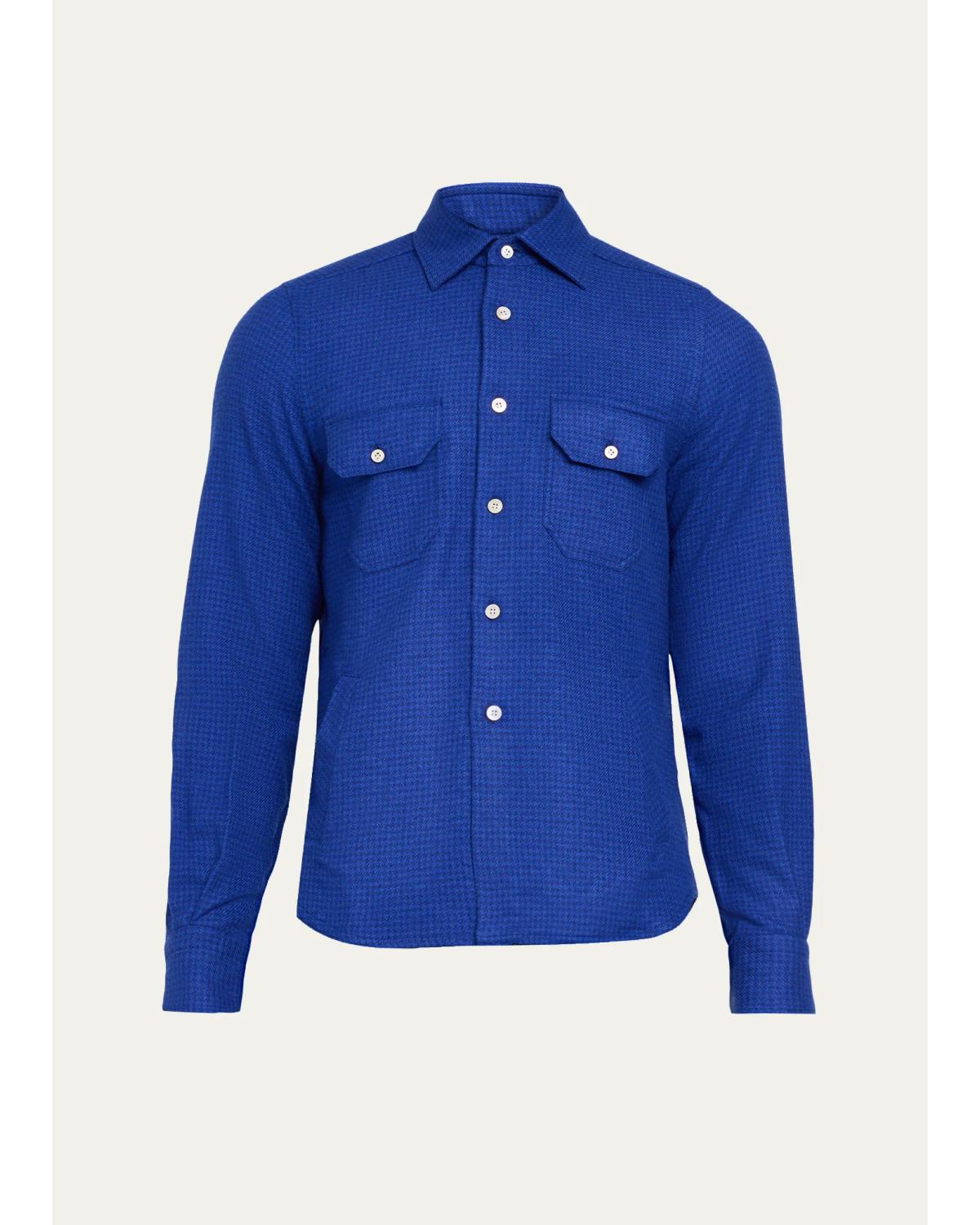 Men'S Cashmere Houndstooth Overshirt