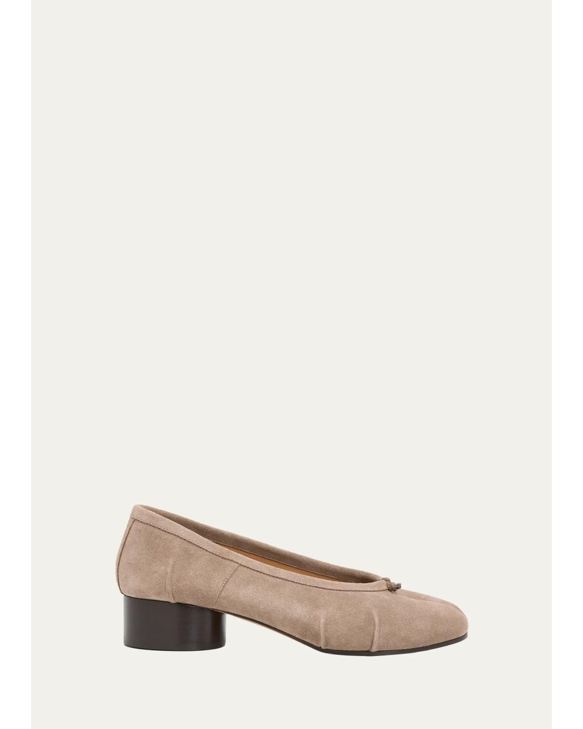 35Mm Tabi Suede Ballerina Pumps