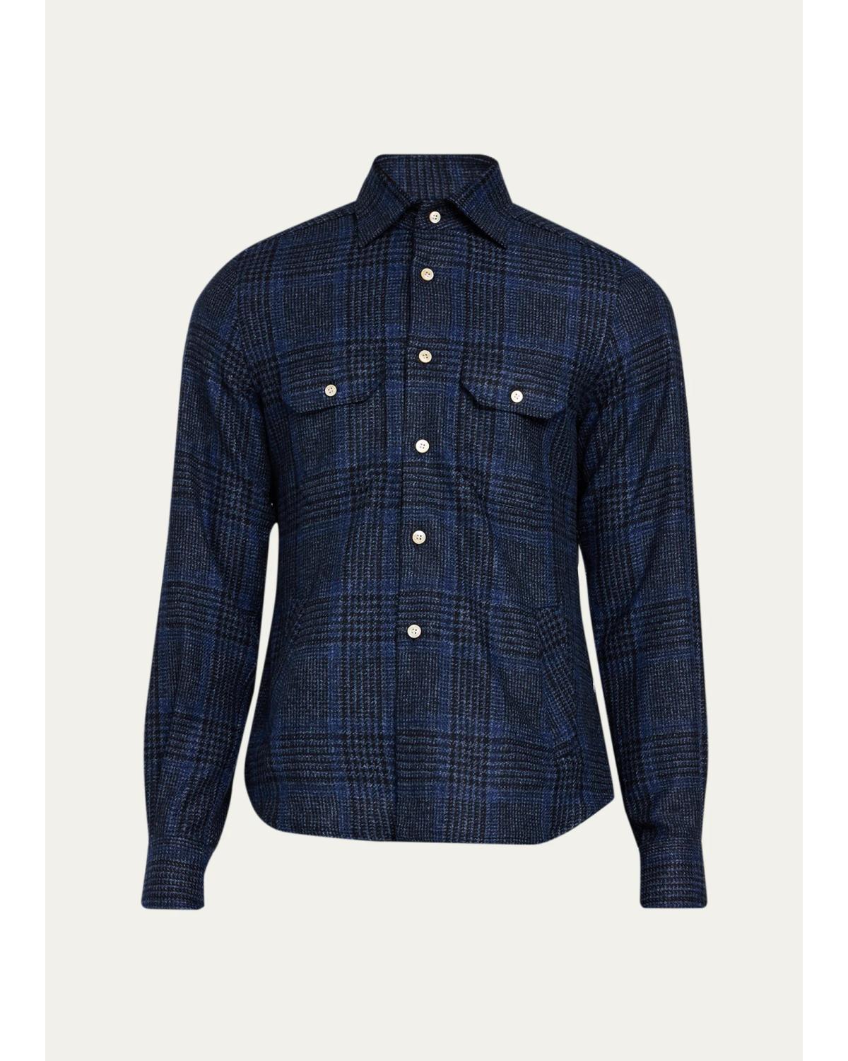 Men'S Cashmere Plaid Overshirt