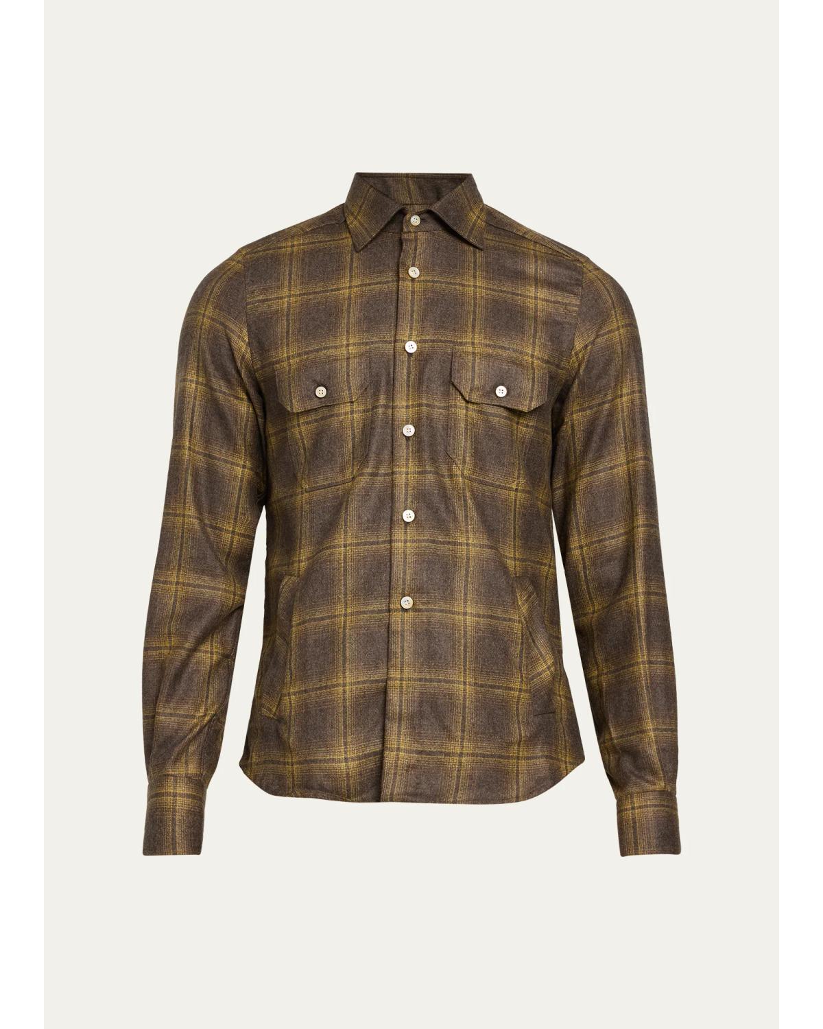 Men'S Cashmere Plaid Overshirt