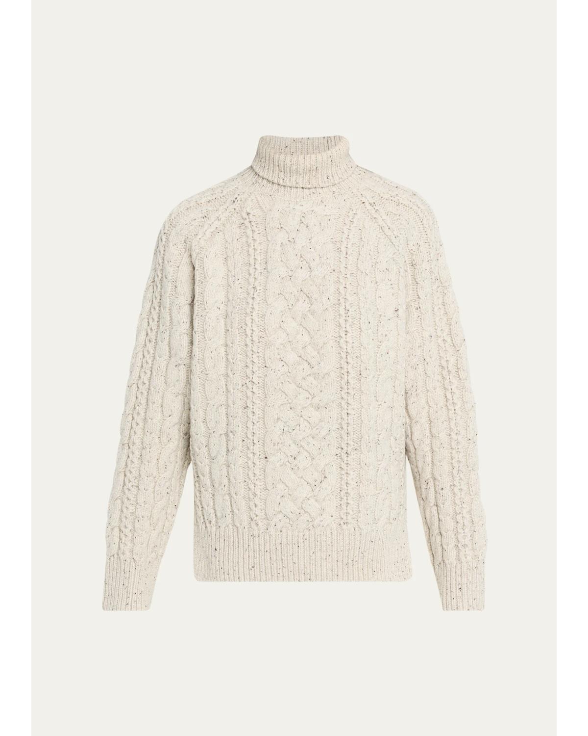 Cable-Knit Turtleneck Sweater