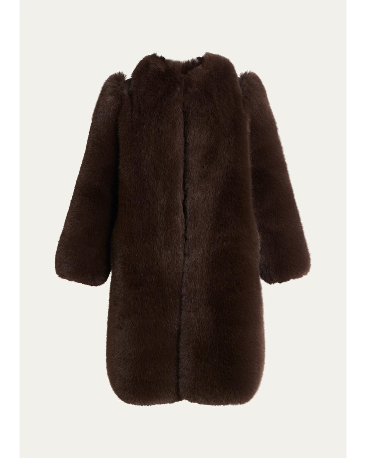 Faux Fur And Lamb Shearling Coat