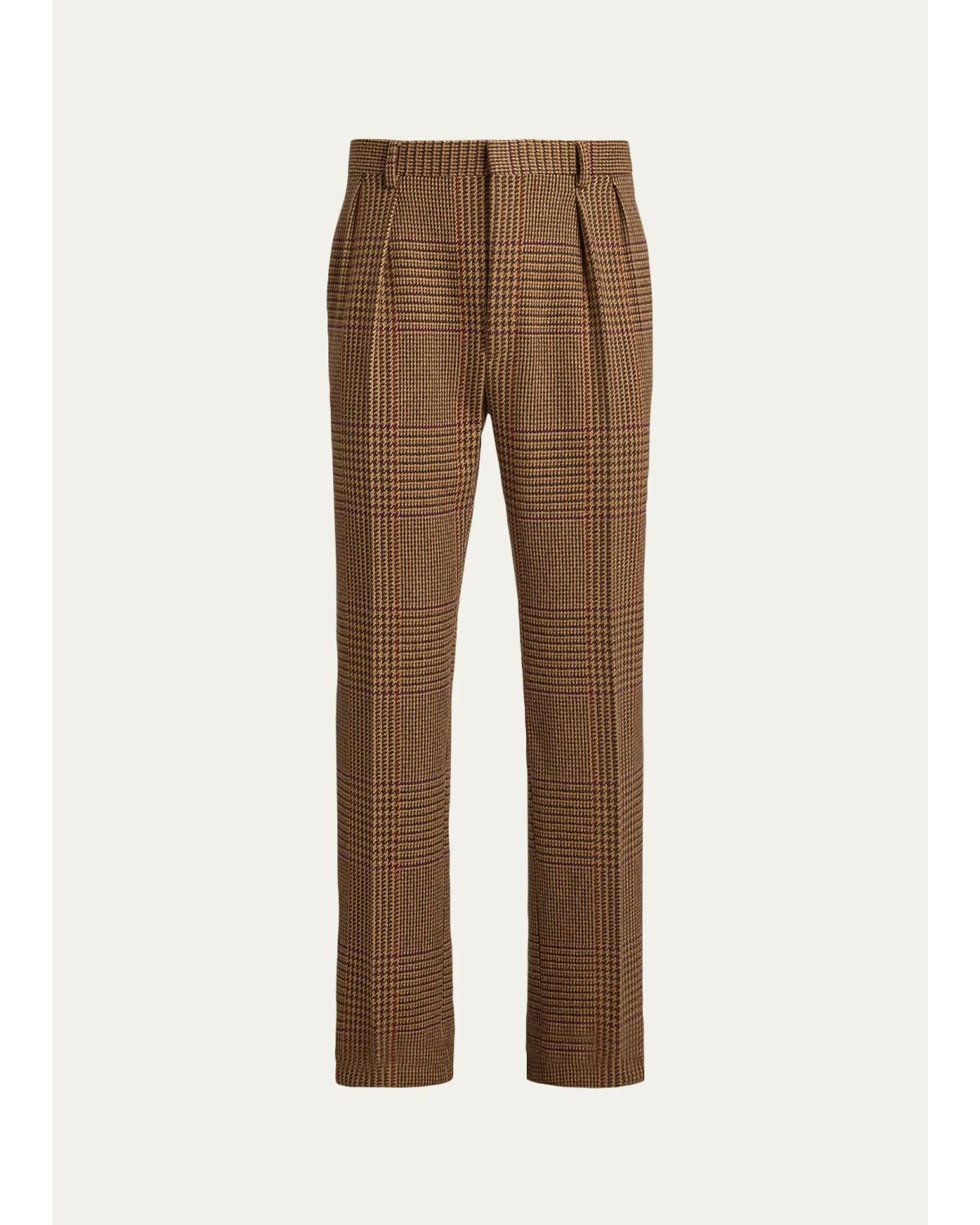 Men'S Glenn Hand-Tailored Plaid Suit Trousers