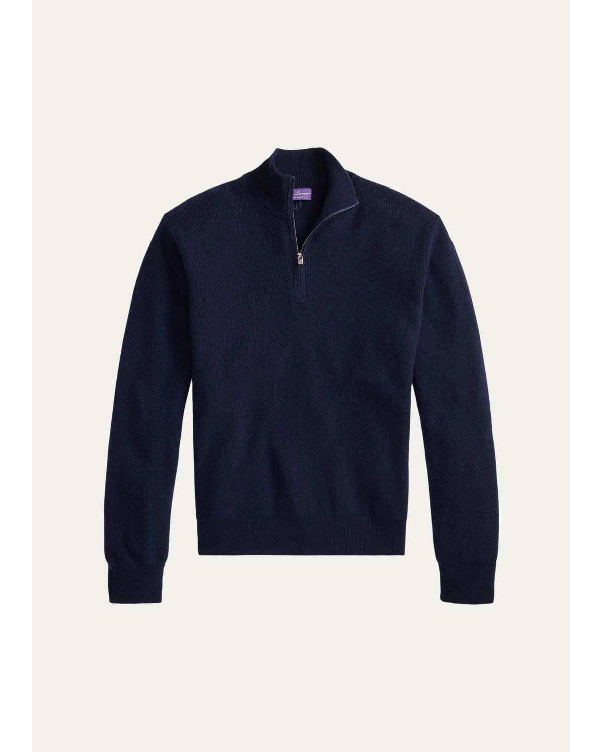 Men'S Textured Cashmere Quarter-Zip Sweater