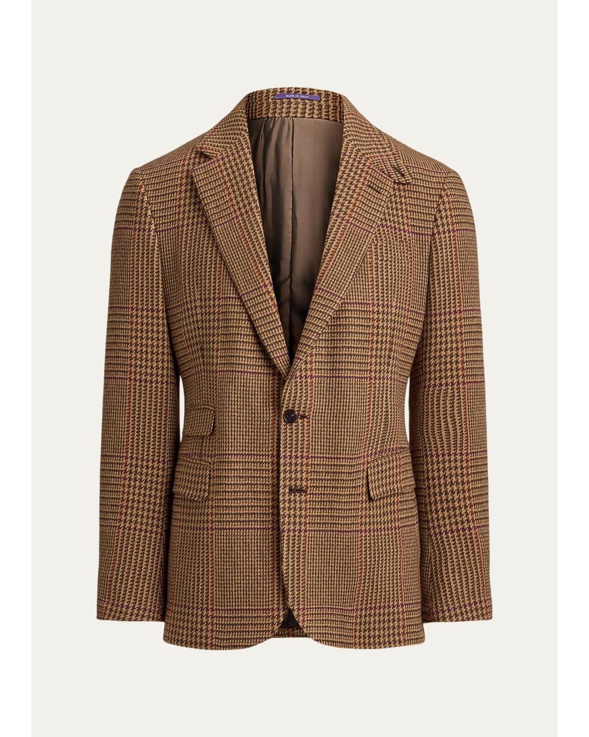 Men'S Glenn Hand-Tailored Plaid Suit Jacket