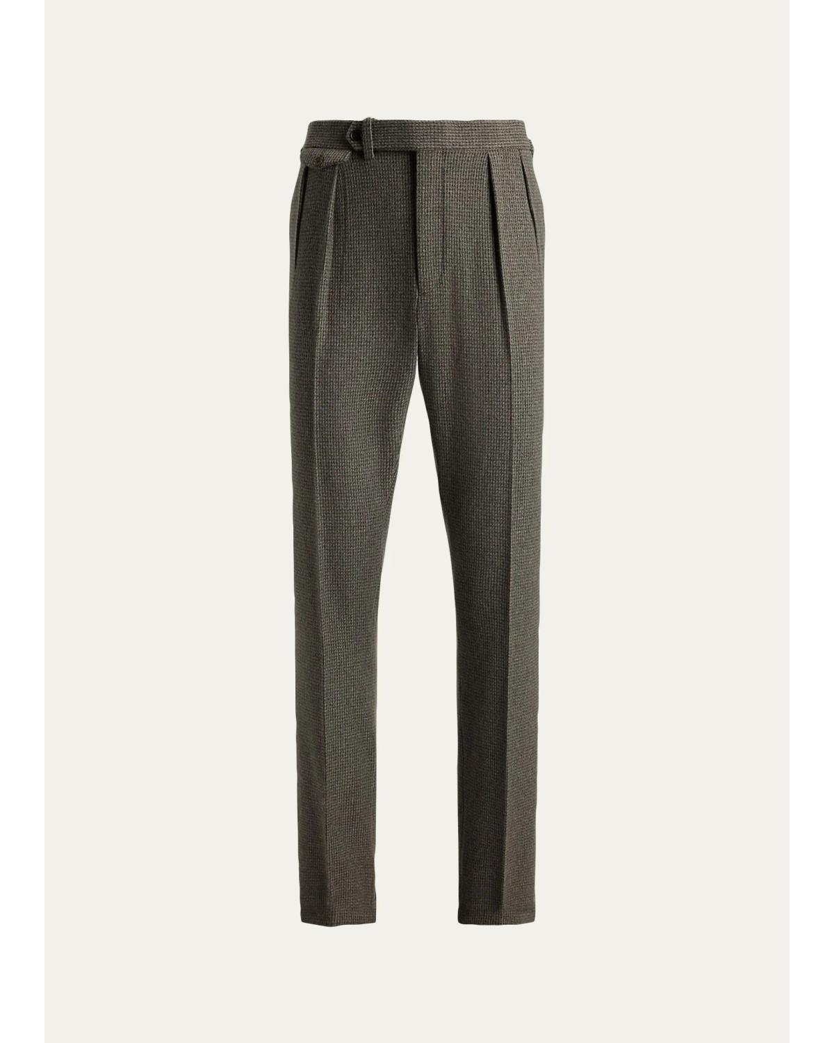 Men'S Gregory Hand-Tailored Tick-Weave Trousers