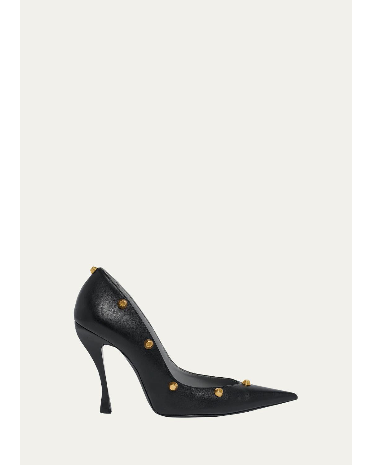 110Mm Studded Smooth Nappa Pumps