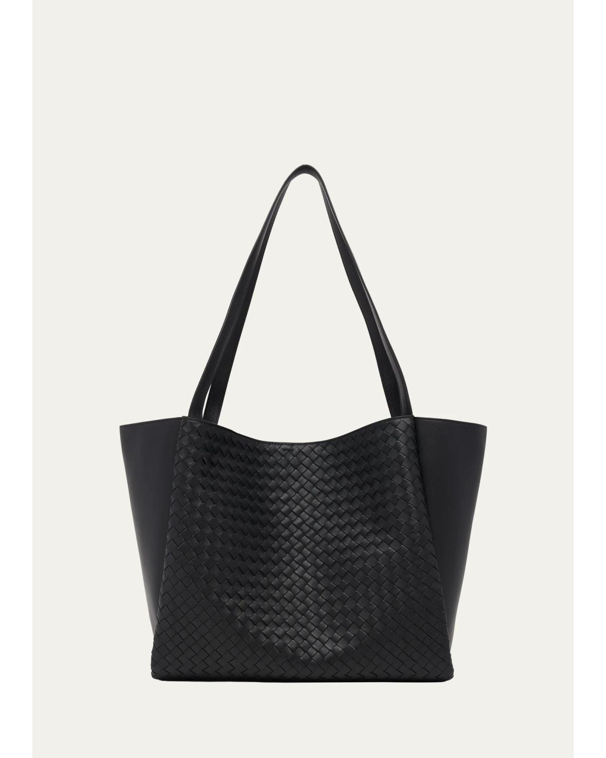 Bottega Veneta Corso Large Leather Tote Bag In Black