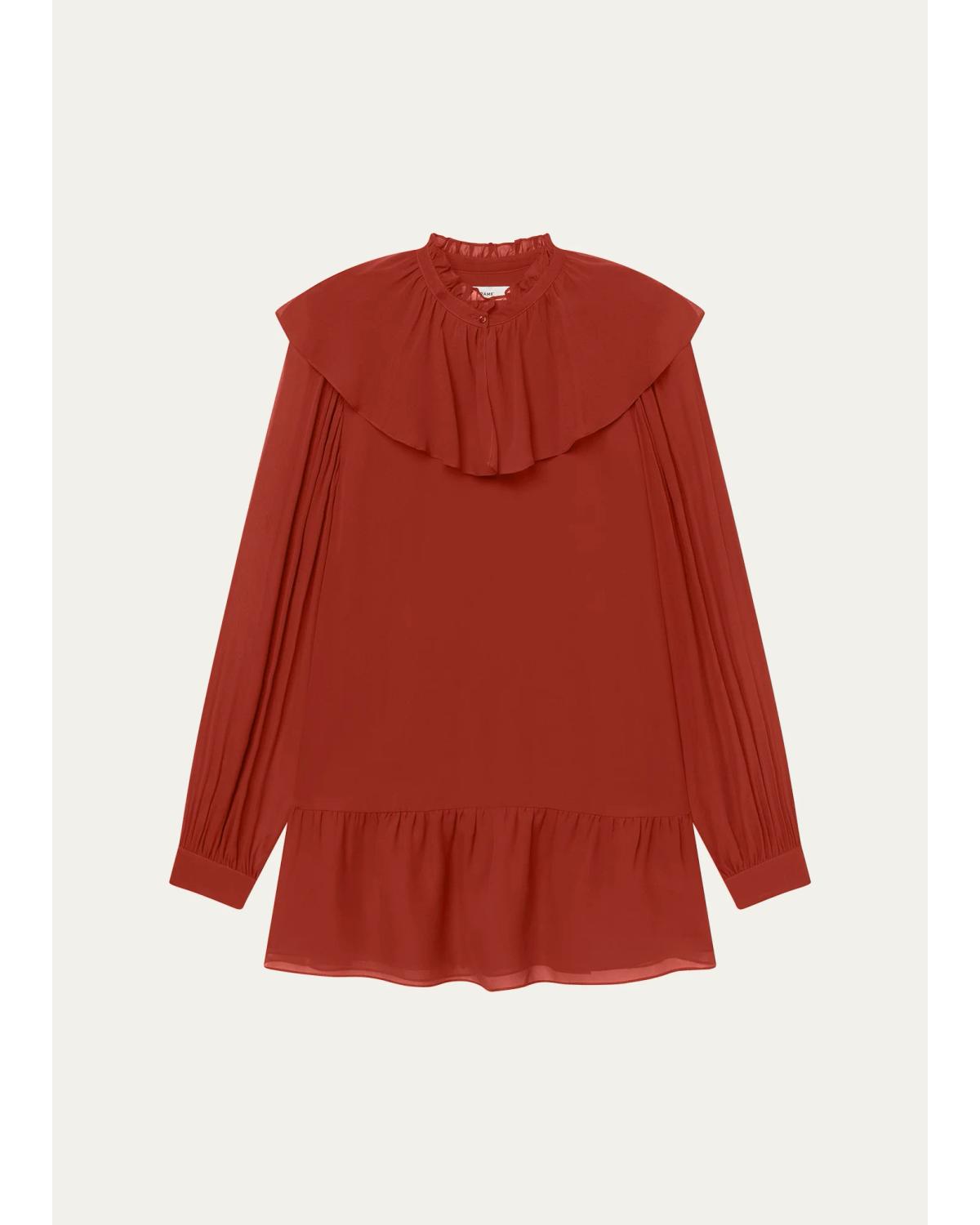 Frame The Silk Soiree Mini Dress In Paprika