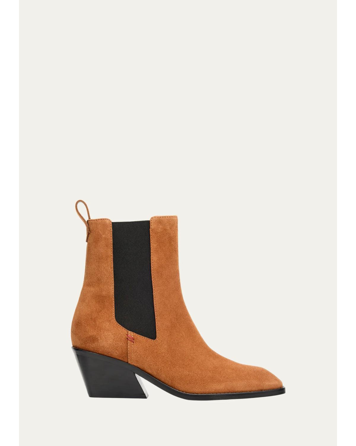 65Mm Suede Chelsea Booties
