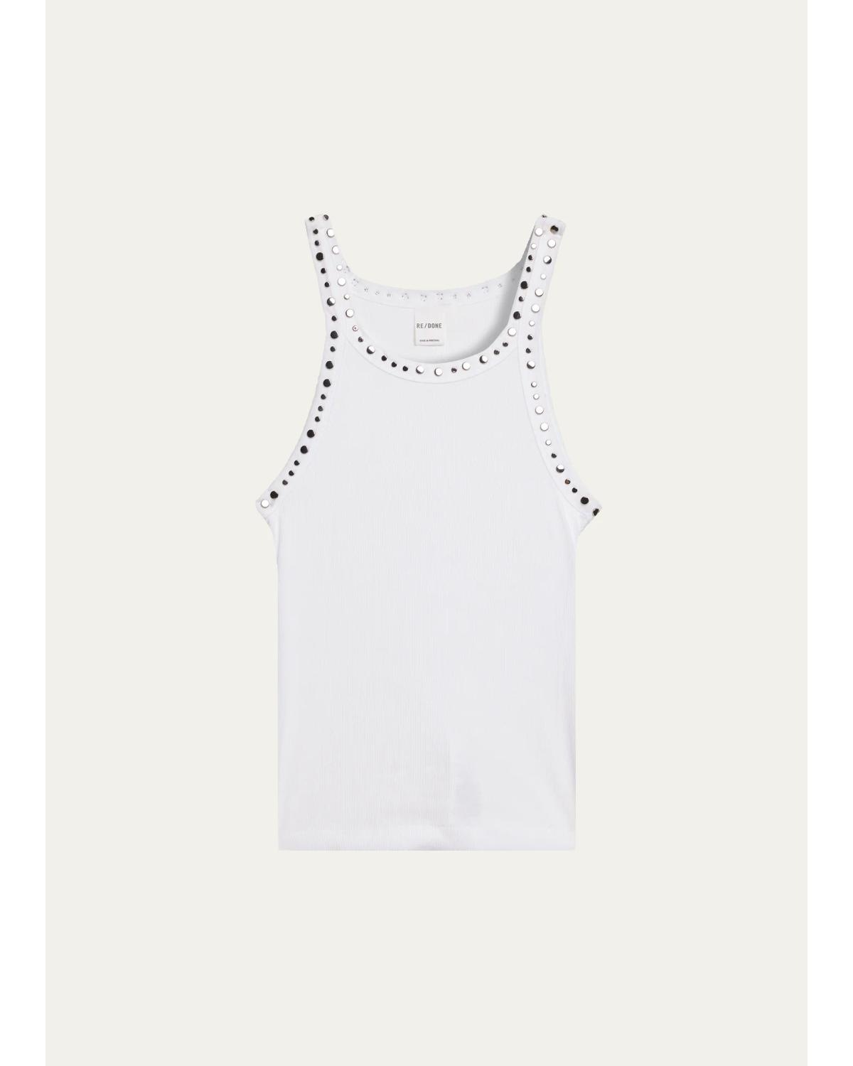 Multi-Stud Ribbed Tank Top