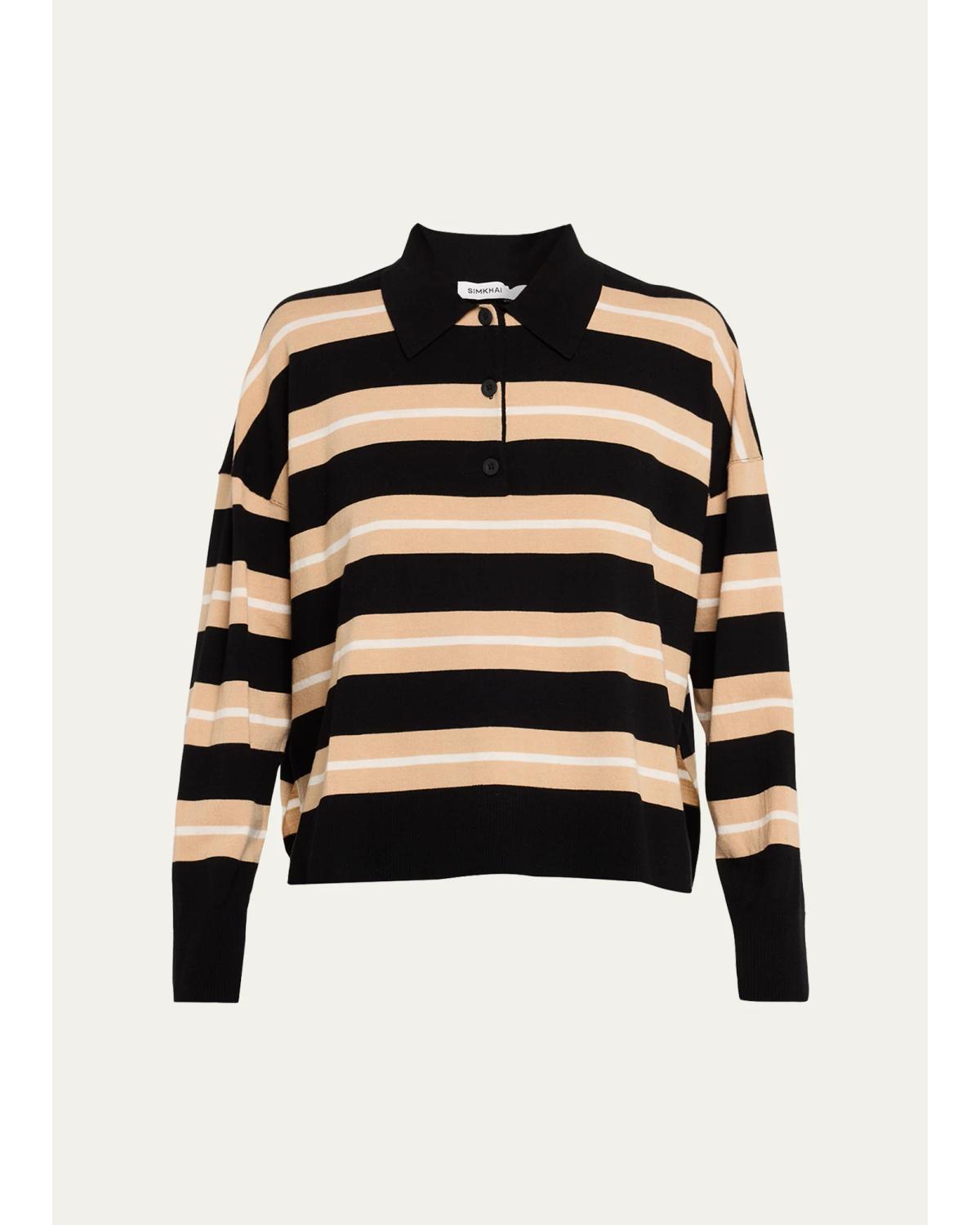 Thames Striped Wool-Cashmere Polo