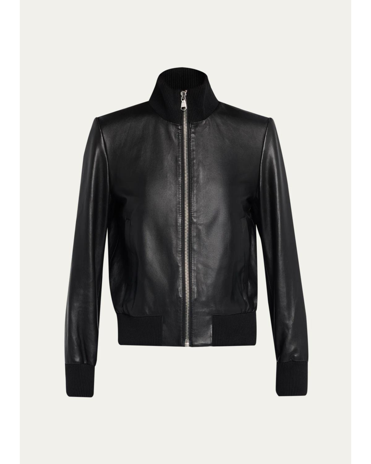 Jil Leather Bomber Jacket
