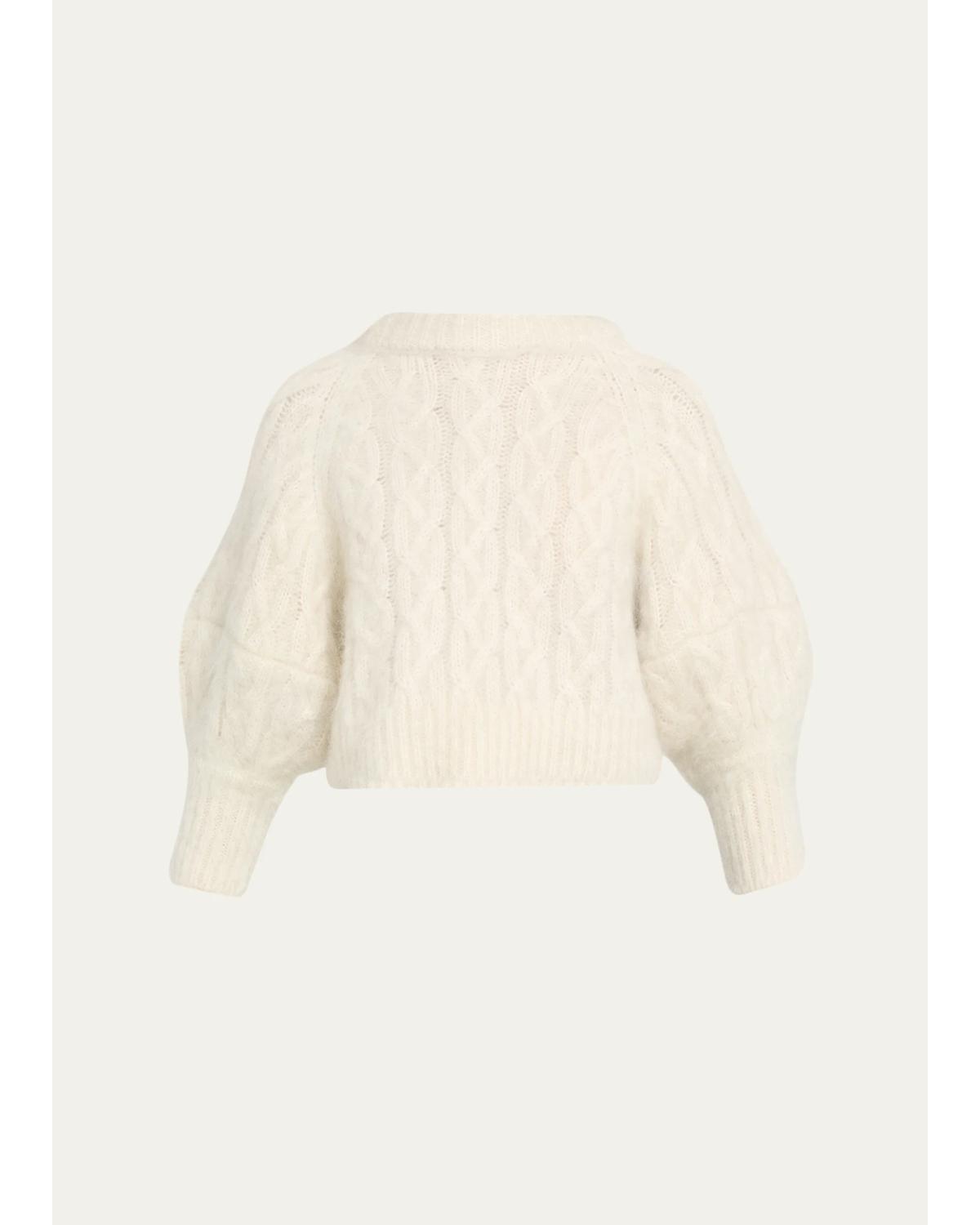 Chalmers Cable Knit Puff-Sleeve Sweater