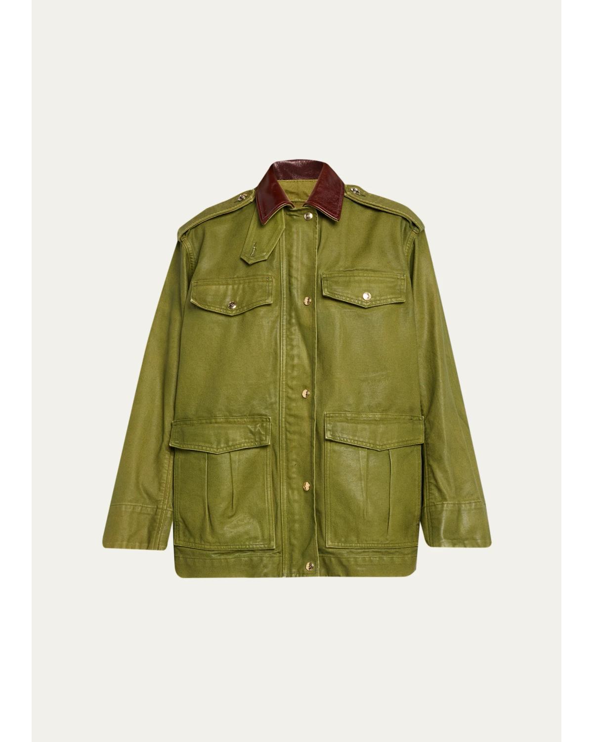 The Ettienne Contrast Collar Utility Jacket