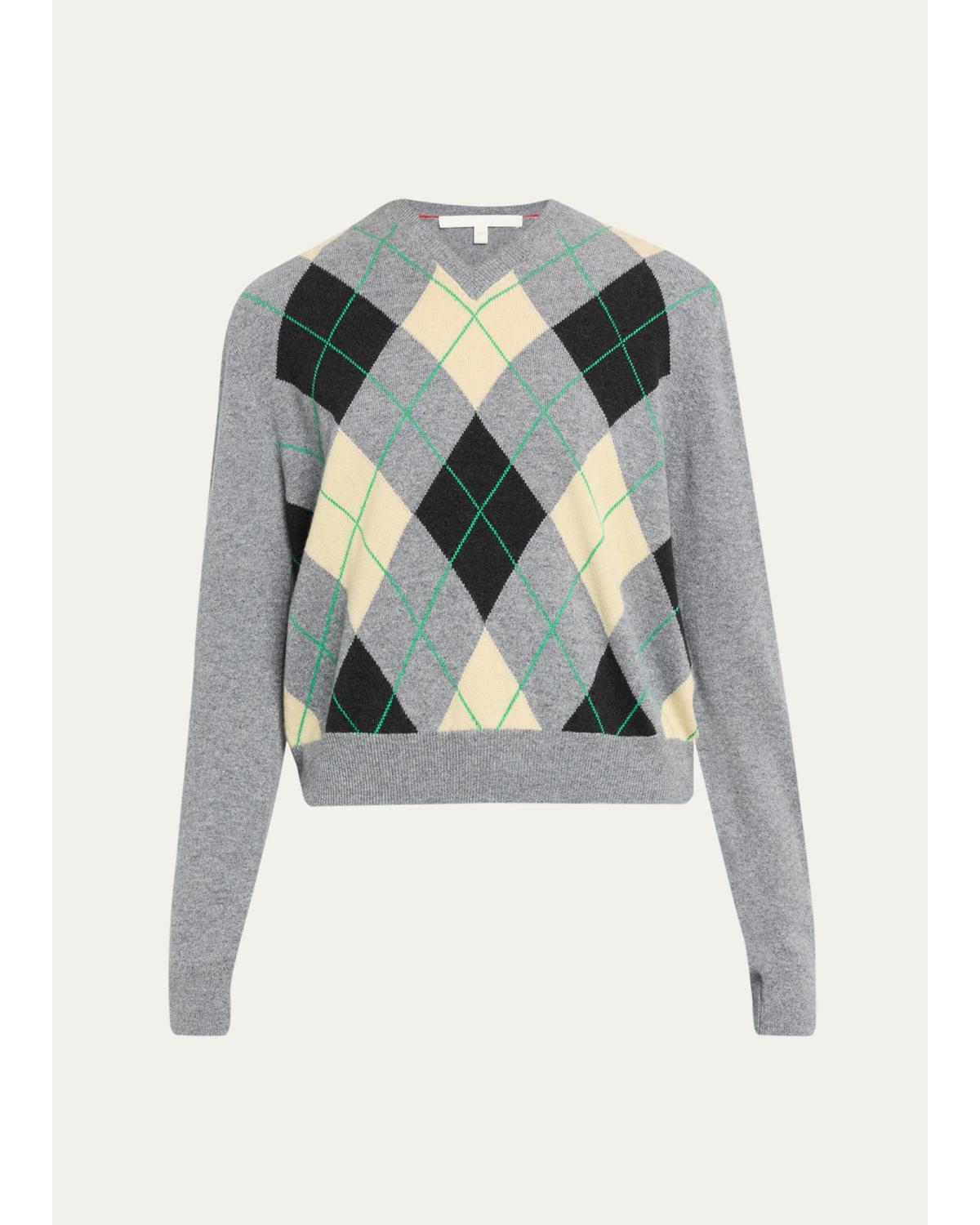 The Academy Argyle Cashmere Crewneck Sweater