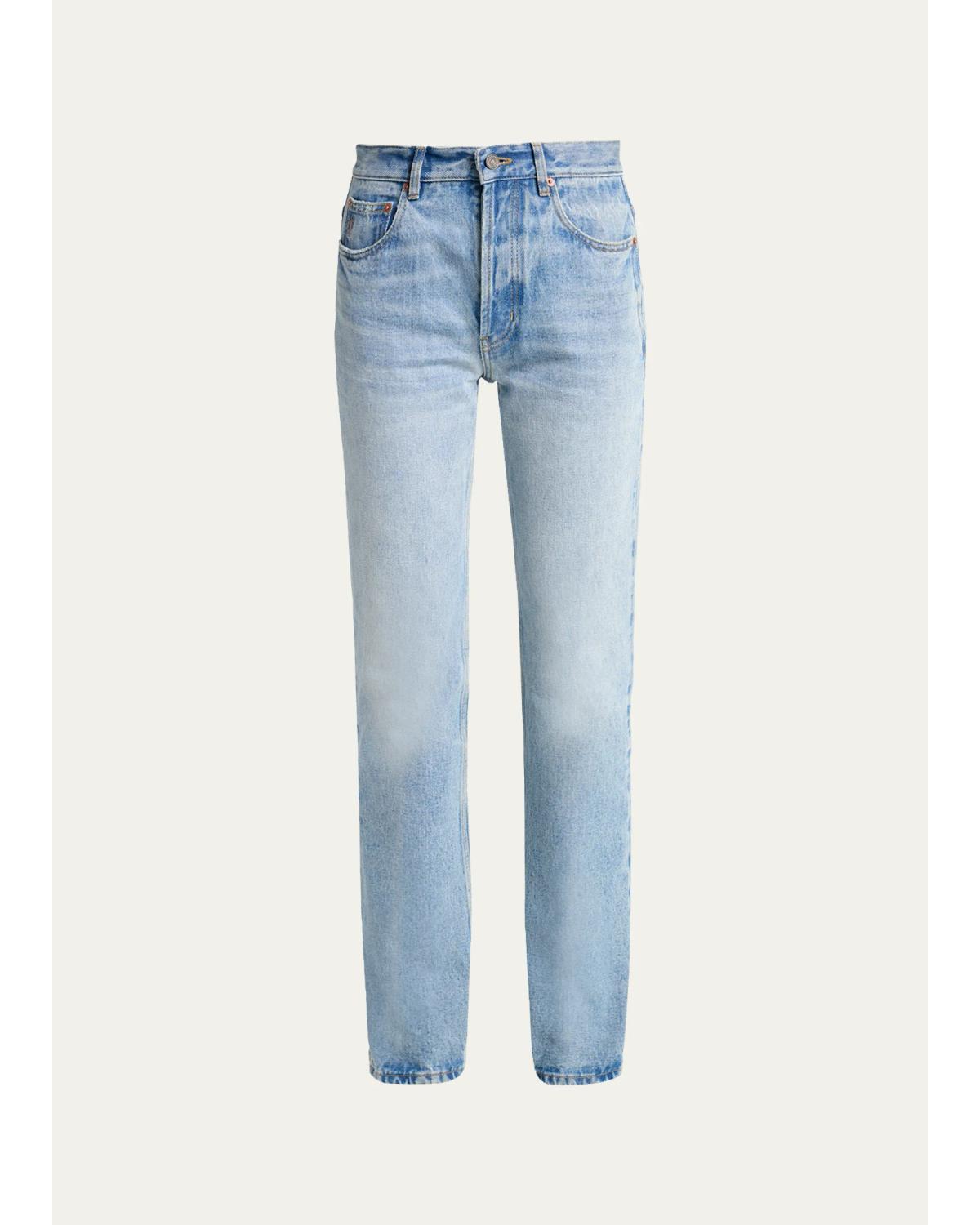 Mid-Rise Relaxed Straight-Leg Jeans
