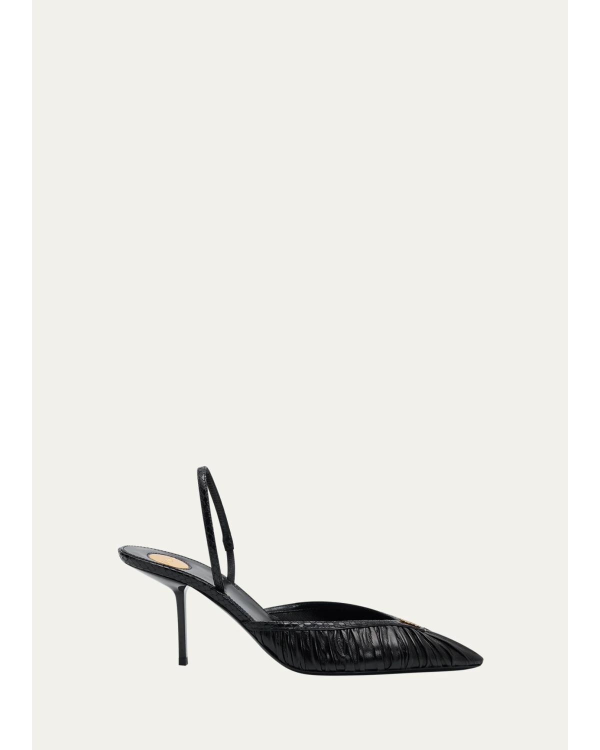 60Mm Ysl Ruched Slingback