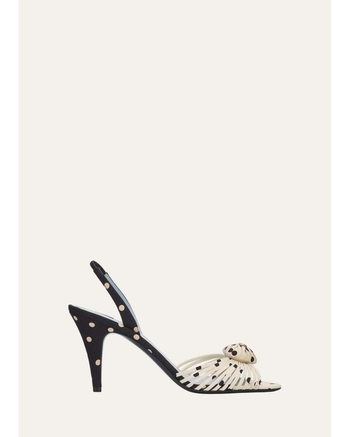 85Mm Coeur Royal Vlogo Polka Dot Slingback