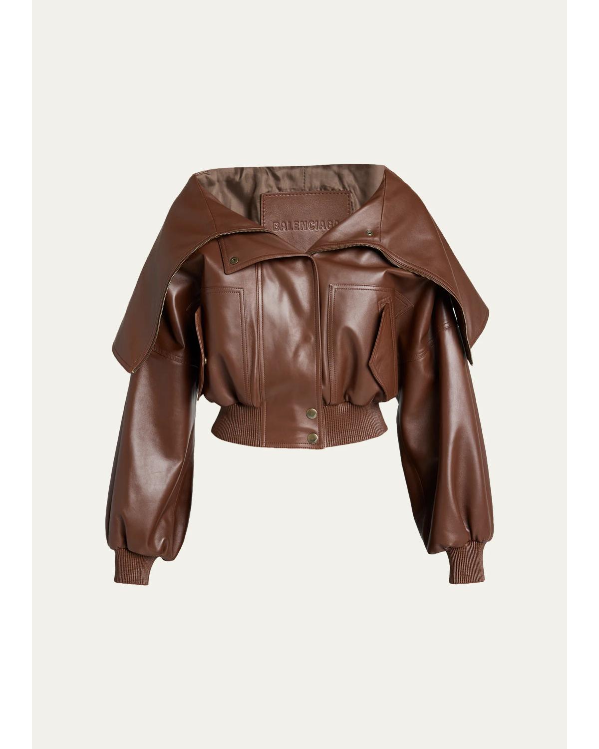 Wrap Collar Blouson Jacket