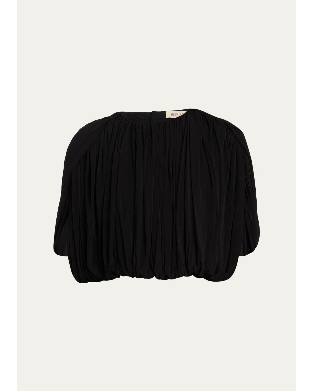 Louise Shirred Jersey Crop Top