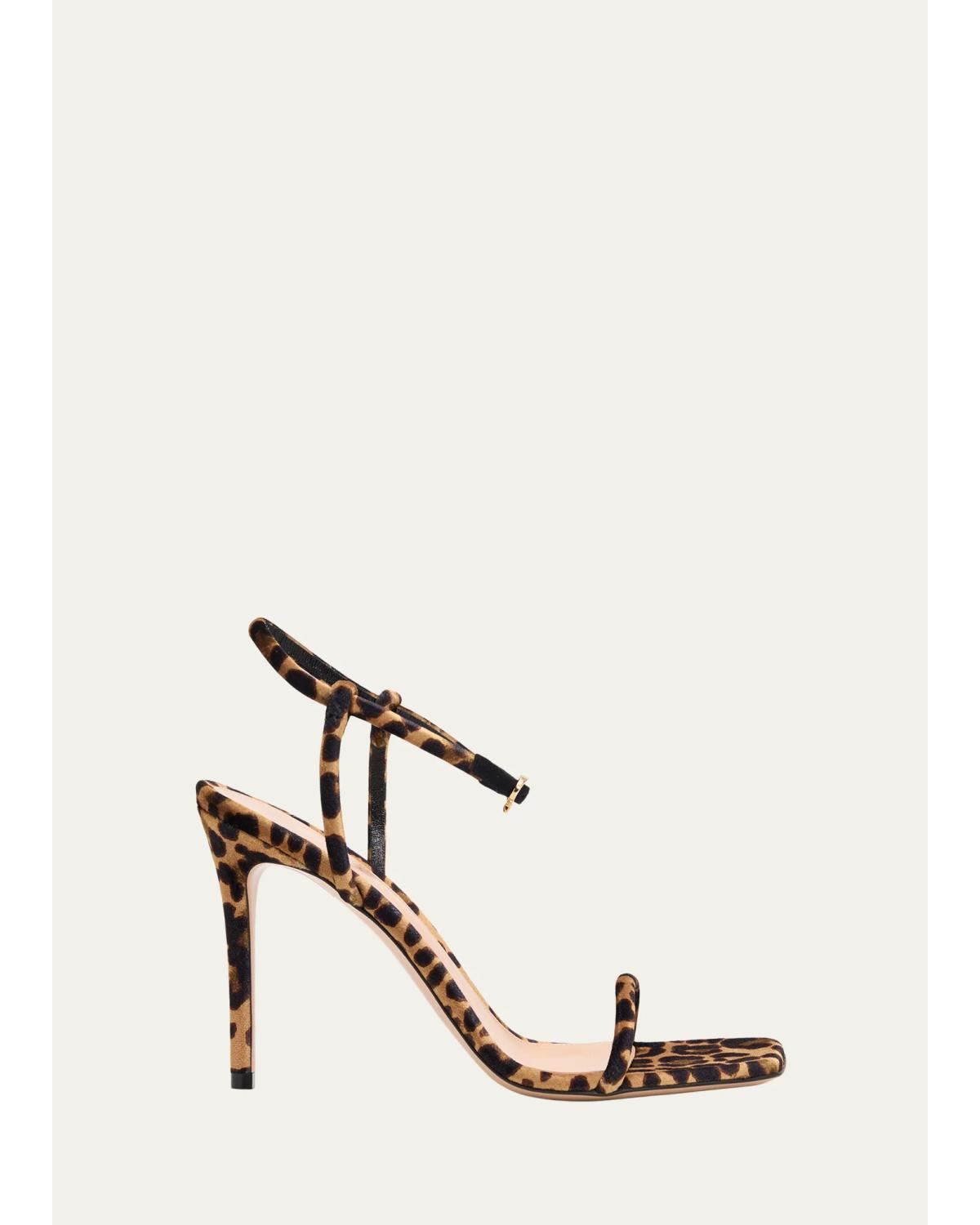 95Mm Leopard-Printed Suede Ankle-Strap Sandals