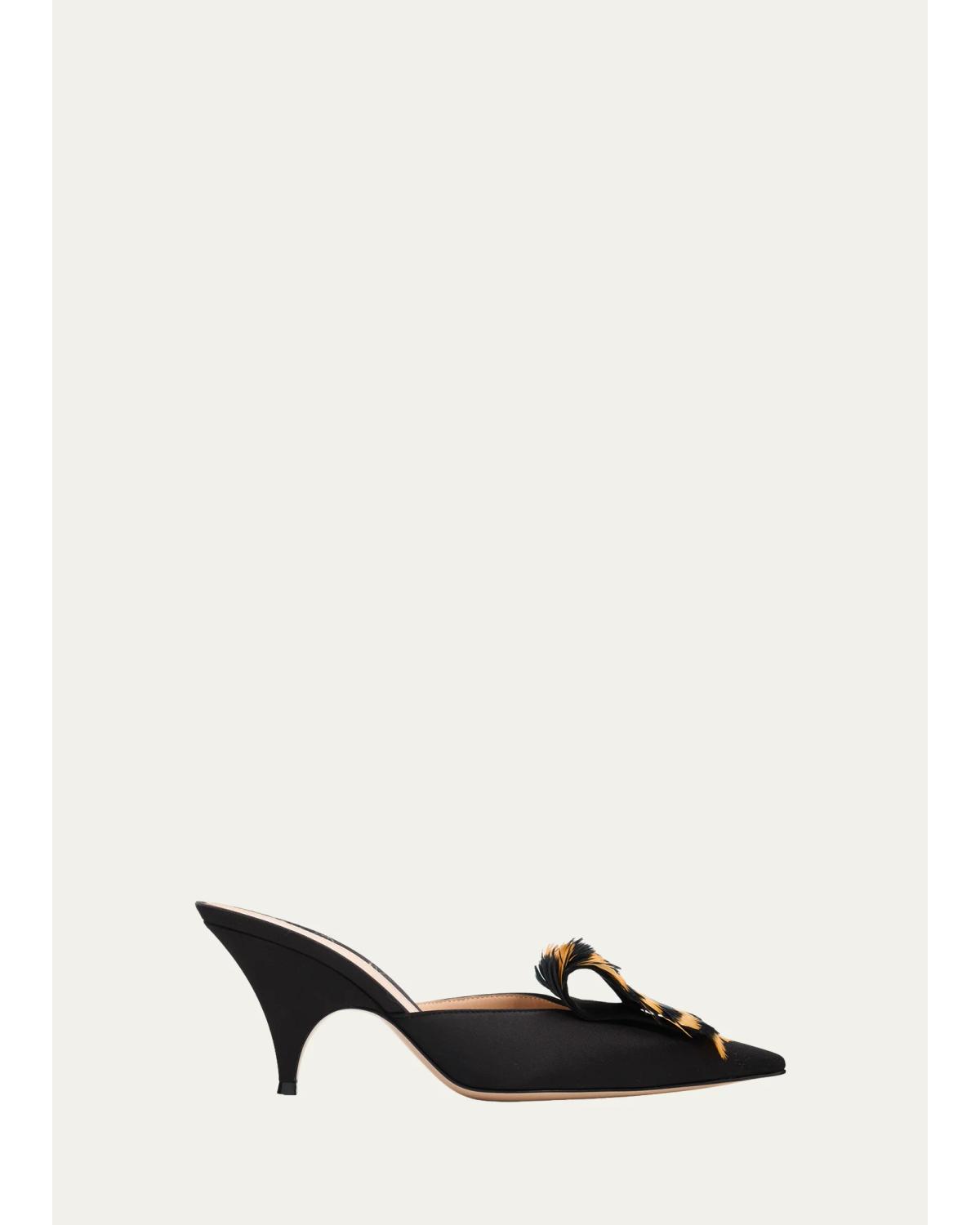 70Mm Feathered Crepe Pumps