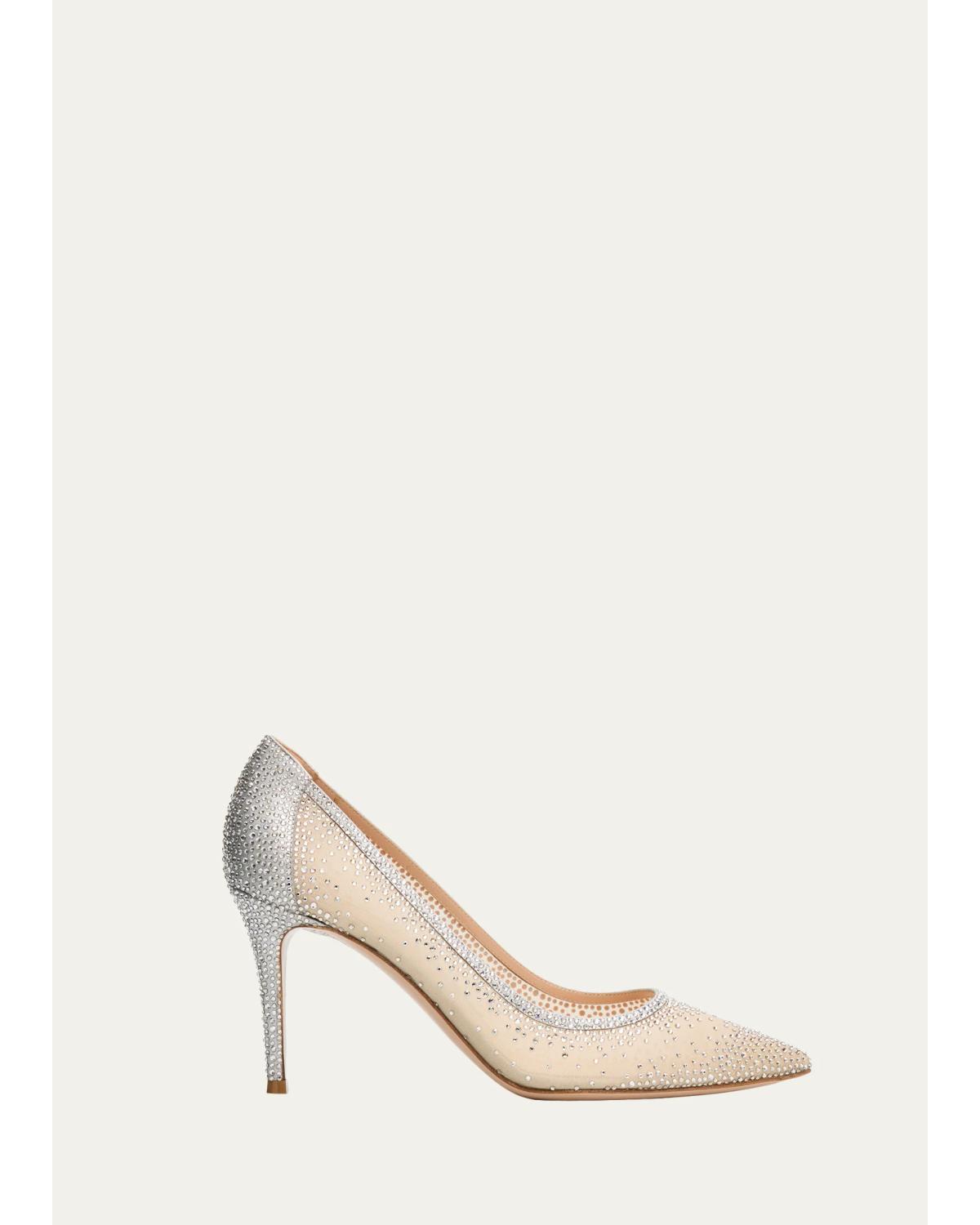 85Mm Embellished Organza Pumps