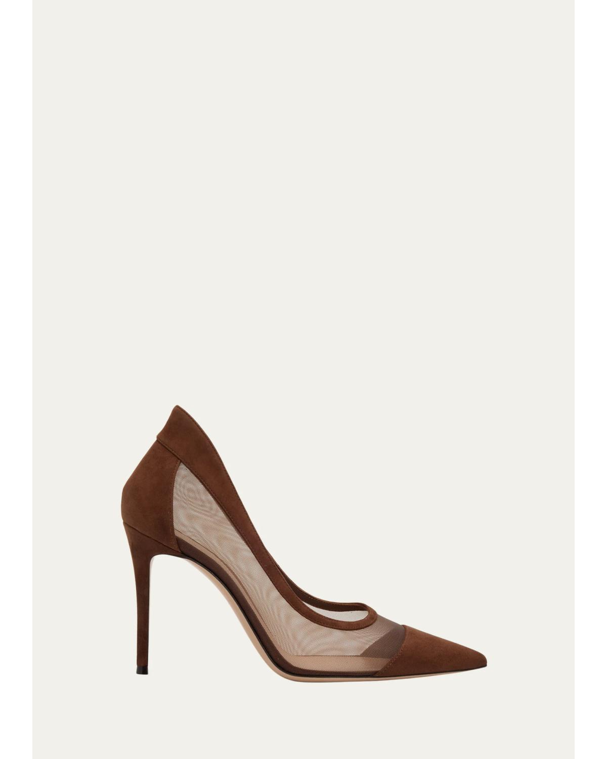 95Mm Mesh Cap-Toe Pumps