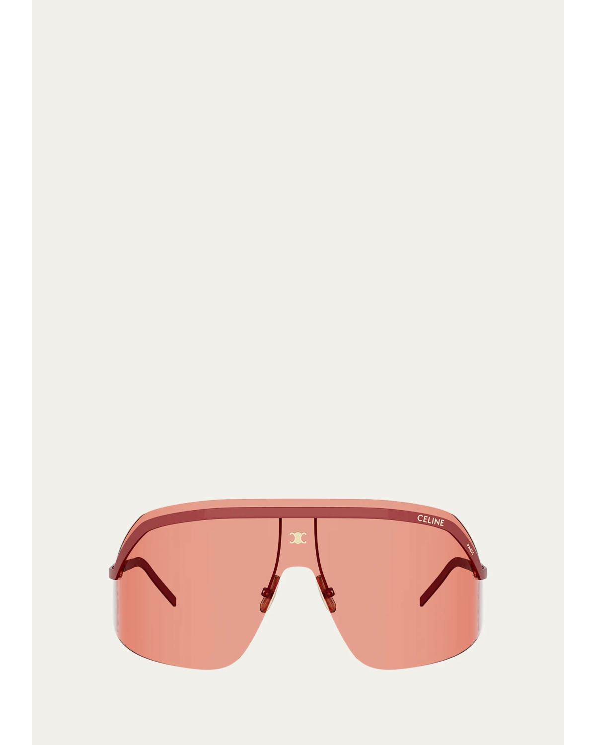 Celine Morning Shade Mask Sunglasses In Red/bordeaux
