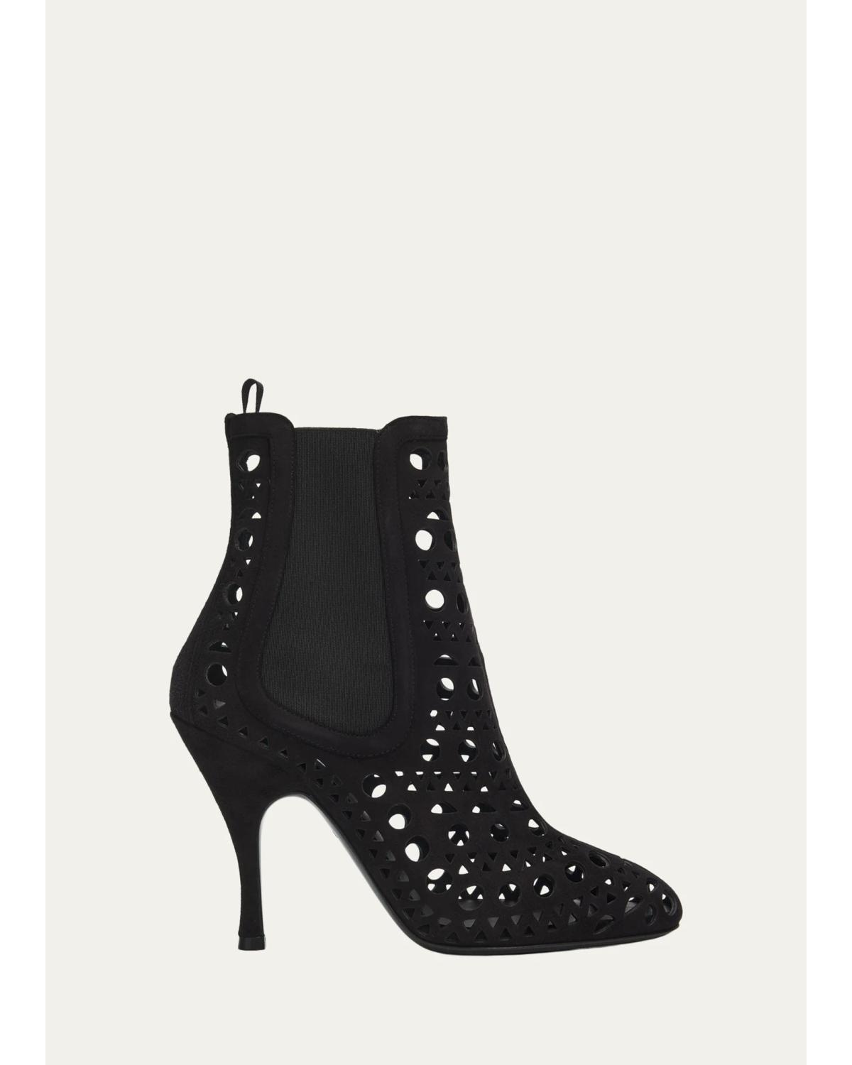 100mm Vienne Lasercut Suede Booties