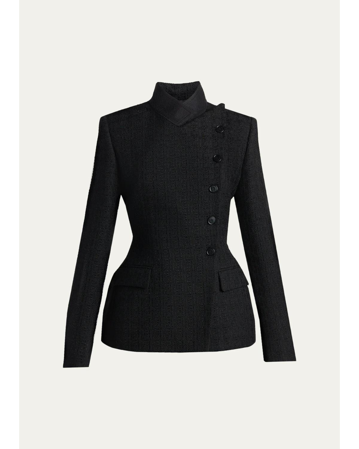 Light Tweed Single-Breasted Jacket