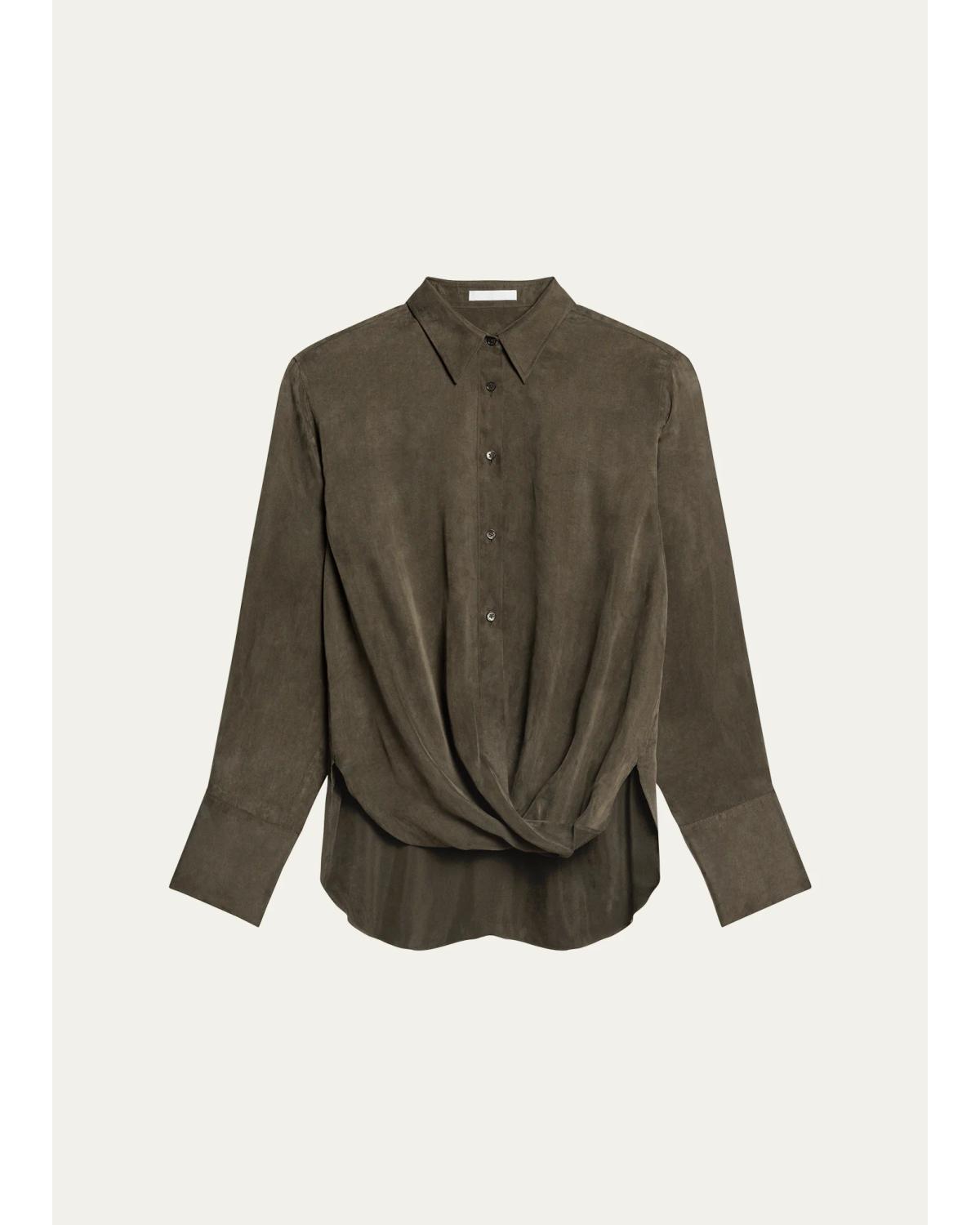 High-Low Hem Draped Shirt