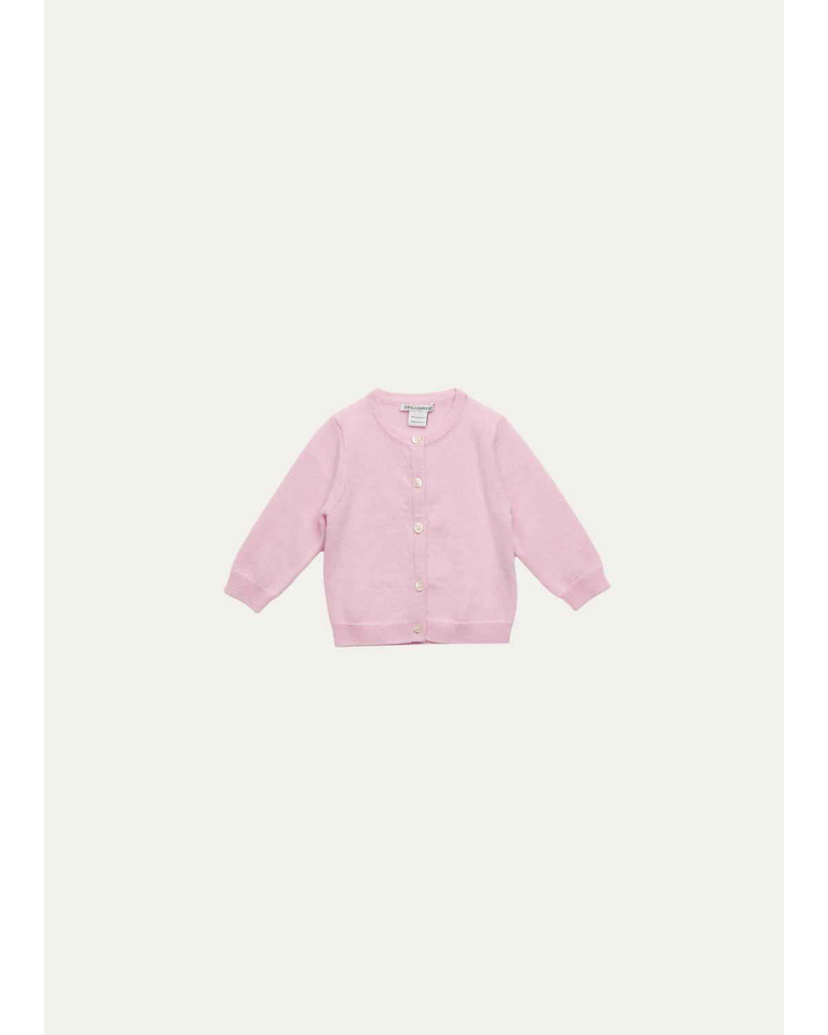 Sofia Cashmere Kids' Baby's Classic Cashmere Cardigan In Pink