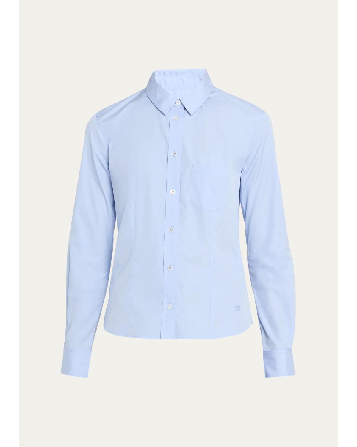 Cotton Woven Poplin Button-Down Shirt
