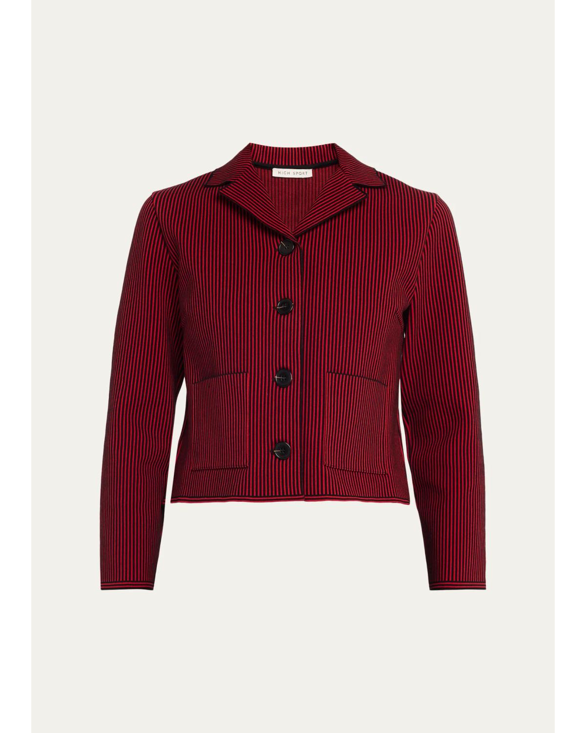 Maude Seersucker Single-Breasted Jacket