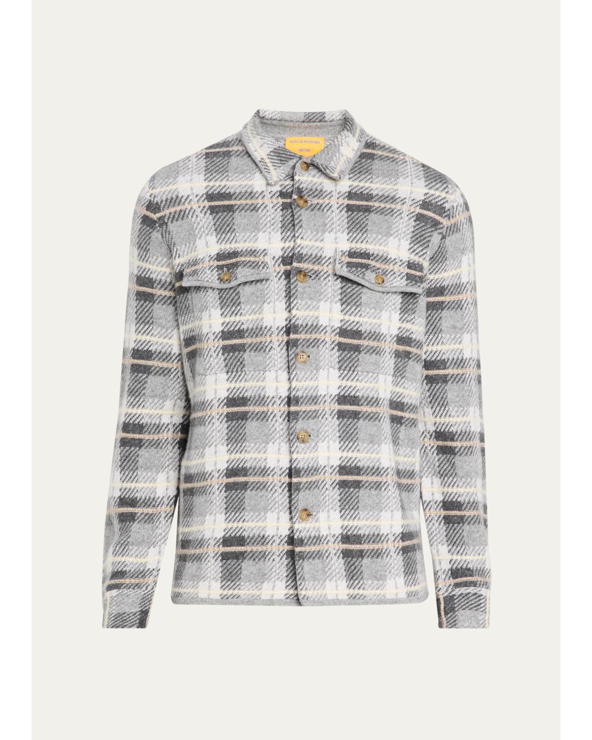 Men'S Plaid Cashmere Shirt