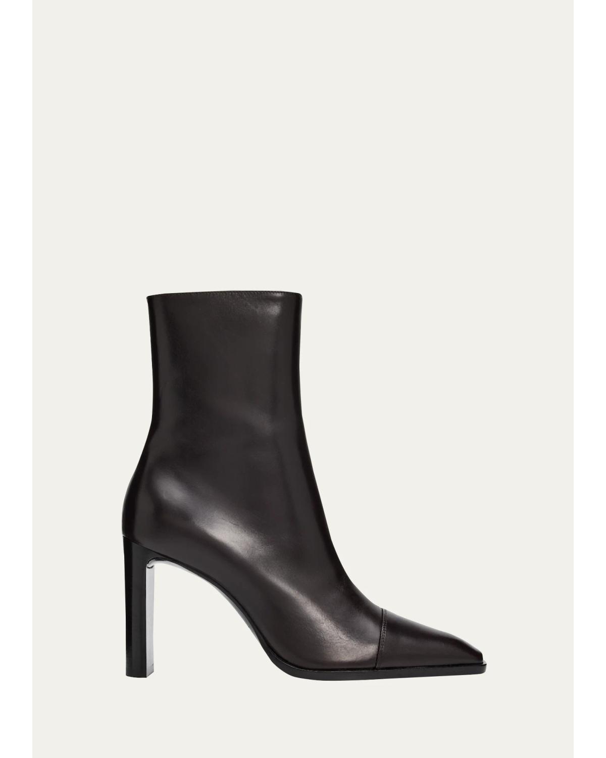 95Mm Venetia Leather Booties