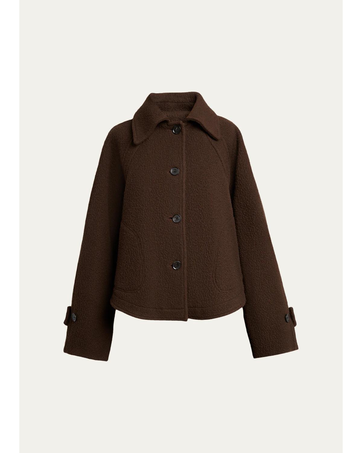 Proenza Schouler Clarice Single-breasted Casentino Wool Jacket In Dark Brown
