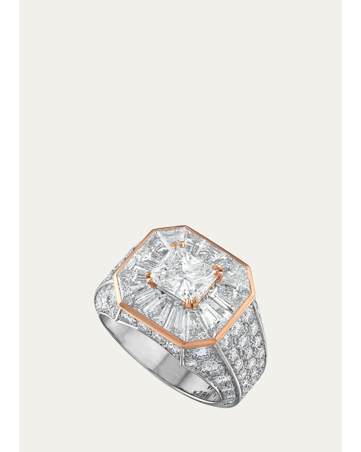 Tour 18K White and Rose Gold Diamond Ring